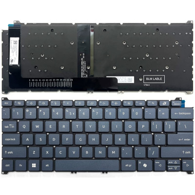 Acer Swift N24C3, N24C9, N24C10, backlit US keyboard blue AI