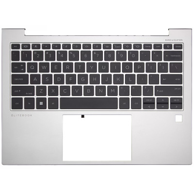 HP EliteBook 830 G9, 830 G10, 835 G9, 835 G10, backlit US keyboard palmrest silver