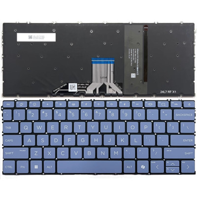 HP OmniBook 14-he, 14-fp, 14t-fr, 16-au, 16-bf, 16-fb, backlit US keyboard blue