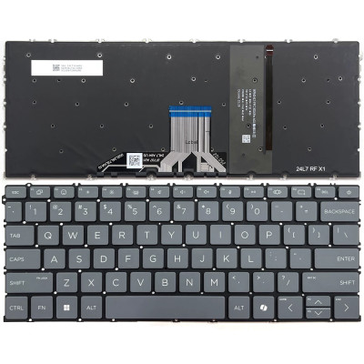 HP OmniBook 14-he, 14-fp, 14t-fr, 16-au, 16-bf, 16-fb, backlit US keyboard gray