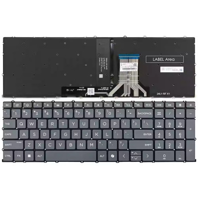 HP OmniBook X, 17t-dd, OmniBook 7 17-dc, 17t-dc, 16t-bh, gray backlit US keyboard