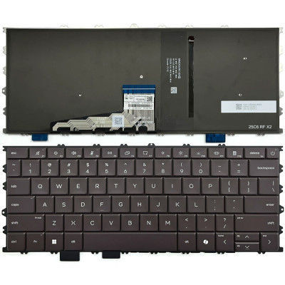 HP OmniBook X Flip 14 inch 2-in-1, 14-kc, 14z-kc, OmniBook Ultra 14 inch, 14-kd, 14t-kd, backlit US keyboard brown HP OmniBook X Flip 14 inch 2-in-1, 14-kc, 14z-kc, OmniBook Ultra 14 inch, 14-kd, 14t-kd, backlit US keyboard brown