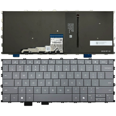 HP OmniBook X Flip 14 inch 2-in-1, 14-kc 14z-kc, OmniBook Ultra 14 inch, 14-kd, 14t-kd, backlit US keyboard gray HP OmniBook X Flip 14 inch 2-in-1, 14-kc 14z-kc, OmniBook Ultra 14 inch, 14-kd, 14t-kd, backlit US keyboard gray