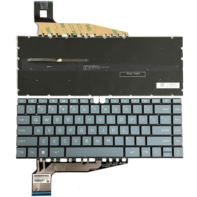 HP Pavilion 13-BE, 14-EH, 14-EY, 14-EW, backlit US keyboard light blue F1 smile