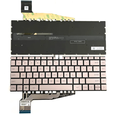 HP Pavilion 13-BE, 14-EH, 14-EY, 14-EW, backlit US keyboard pink F1 smile
