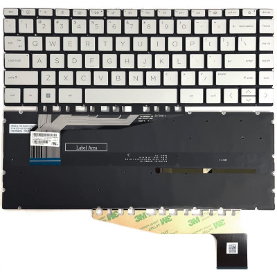 HP Pavilion 13-BE, 14-EH, 14-EY, 14-EW, backlit US keyboard silver F1 smile