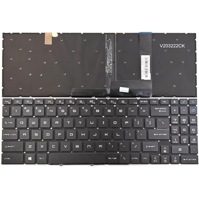 MSI WF66 11UI, WF66 11UJ, WF76 11UI, WF76 11UJ, backlit US keyboard white word MSI WF66 11UI, WF66 11UJ, WF76 11UI, WF76 11UJ, backlit US keyboard white word